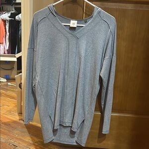 CAbi Light Gray Hooded Top